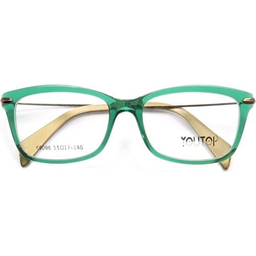Women Hand Made Square Eyeglass Frame Men Acetate Metal Rx Glasses Frames Full Rim Grey Brown Blue Green Light Eyeglasses Frames