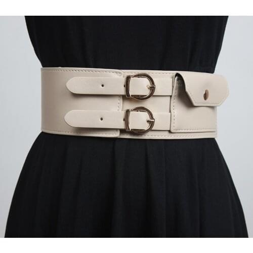 Womens runway fashion PU leather elastic Cummerbunds female Dress Corsets Waistband Belts decoration wide belt R3425