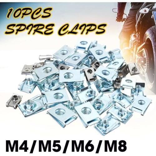 10Pcs M4/M5/M6/M8 U Nuts Speed Clip Fastener Assorted Kits 304 Stainless Steel U-Shaped Clip Chimney Nut for Motorcycle Car