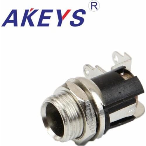 10 PCS DC outlet DC-025W 5.5-2.5MM power interface screw metal top with nut