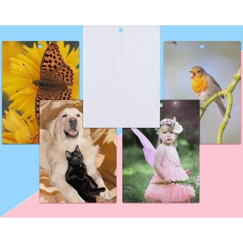 100 Pieces Sublimation Air Freshener Blanks DIY Air Freshener Scented Sheets Blank Car Pressed Felt Blanks for DIY Heat Press