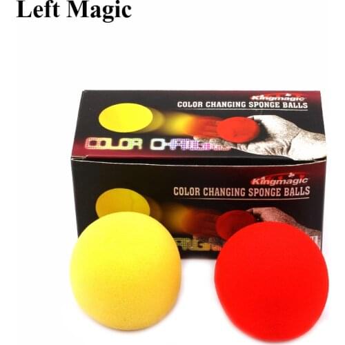 2 Pcs/ Set Color Change Sponge Ball Magic Tricks Fun Super Soft Sponges Changing Ball Square Close Up Stage Magic Props