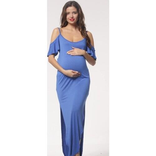 2020 Maternity Dresses Photography Props Pregnant woman strap dress Cotton XL strapless stretch pregnant women long skirt