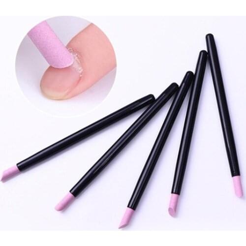 5Pcs Pro Quartz Nail Art Scrub Pen Pusher Trimmer Cuticle Remover Manicure Tool