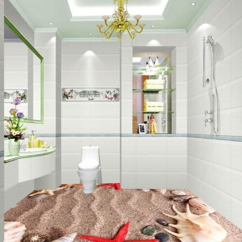 Free shipping photo floor custom living room waterproof thickened wallpaper flooring 3D bathroom marine bio flooring mural