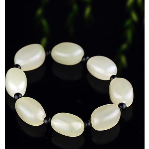 Natural ice white chalcedony bracelet