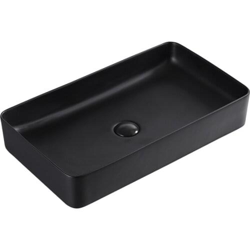 Black Art Washbasin Simple Ceramic Bathroom Basin Simple White Bathroom European Home Vessel Sinks