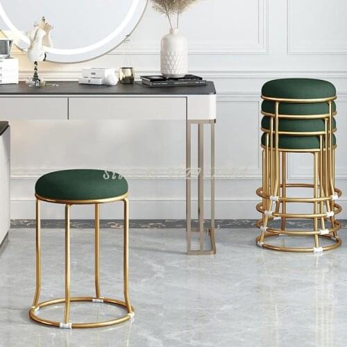 Home simple net red dressing stool makeup stool light luxury round stool shoe changing restaurant chair nail stool girl cute bed