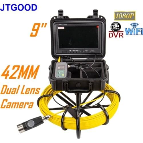 42MM Dual Lens Camera Pipe Inspection Camera 100M/150M with HD1080P WiFi DVR 16GB Sewer Inspection Drain Industrial Endoscope