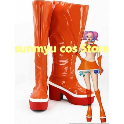 SPACE CHANNEL 5 Ulala Orange boots Shoes Cosplay Custom Size