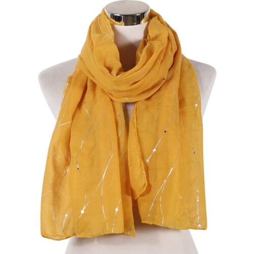 Fashion Yellow Red Pink Foil Silver Female Fular Scarf Glitter Scarves Foulard Ladies Women Wrap Shawl Hijab