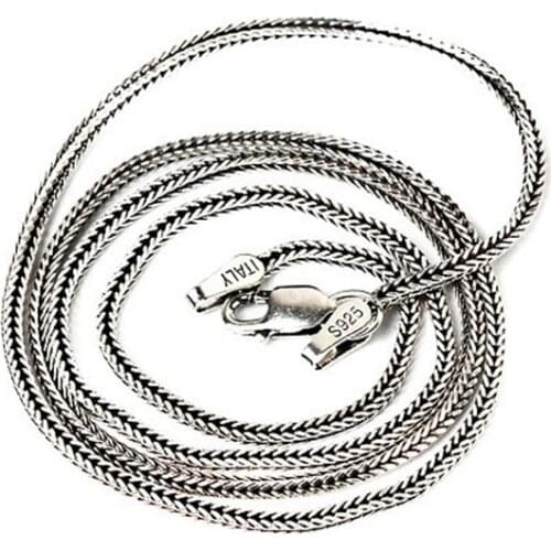 Real silver 2018 New S925 pure silver jewelry wholesale ms 1.6 M foxtail chain necklace restoring ancient ways