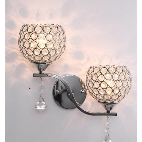 New Modern Creative Led Crystal Wall Sconces Minimalist Metal Round Fixtures For Balcony Hallway Bedroom Bedside Lighting WL203