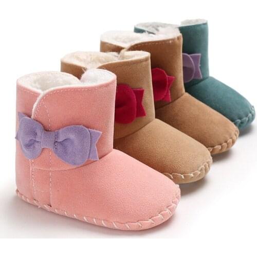 Super Warm Newborn Baby Girls Princess Winter Boots First Walkers Anti-slip Infant Toddler Child Girl Footwear Shoes