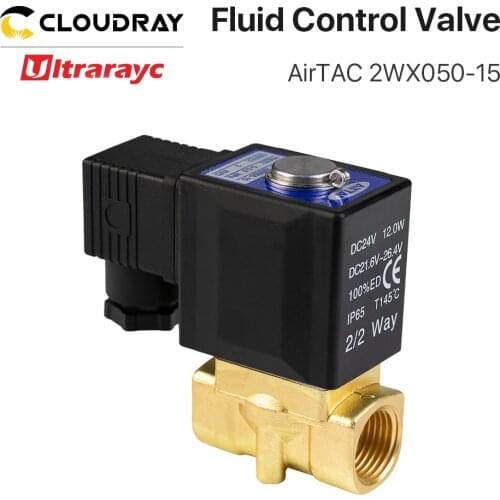 AirTAC Pneumatic Two-way Fluid Control Valve Water Valve Solenoid Valve 2WX050-15 3.0Mpa for Fiber Cutting Machine Gas System