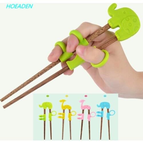 Training portable learning training chopsticks solid wood and bamboo chopsticks cute chopsticks