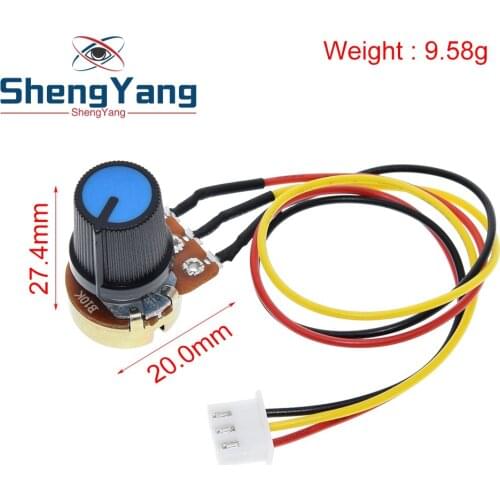 ShengYang 1pcs WH148 potentiometer B10K B100K speed control knob control switch XH2.54 3P linear control handle