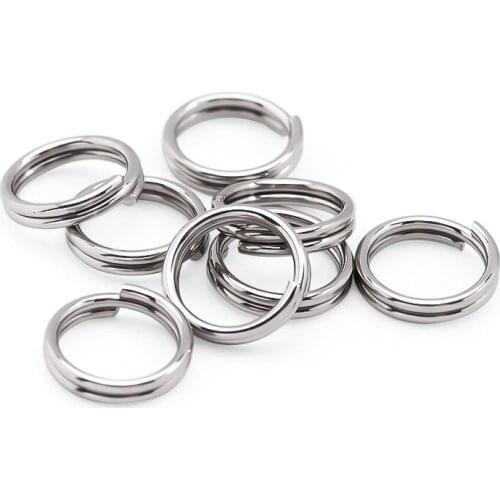 100pcs/lot Stainless Steel Jump Split Rings 6 8 10 12 15mm Key Chain Utility Connectors for Diy Jewelry Making Supplies Findings