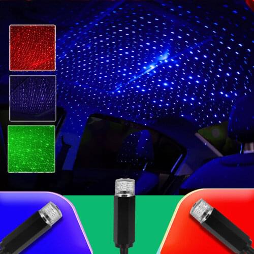 Romantic 5V USB Car Roof Projection Light Portable Star Night Light Adjustable LED Galaxy Atmosphere Light Interior Ceiling Deco