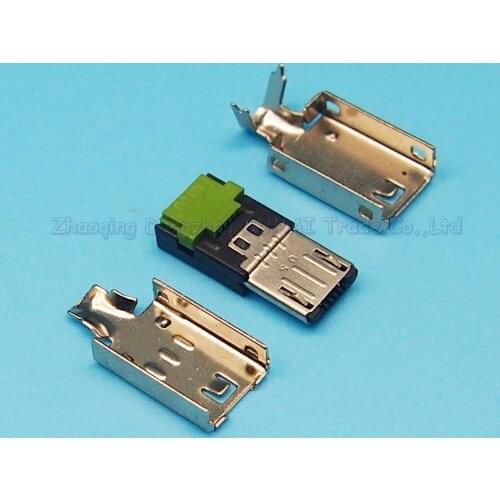 20set Micro usb male plug with metal shell micro 5p Male Plug USB Connector