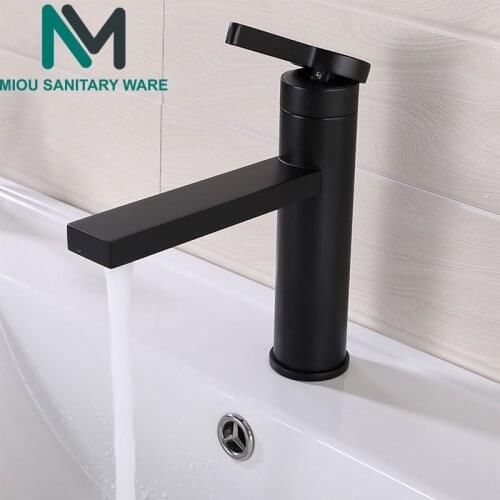 Solid Brass Square Paint Sink Faucet Washbasin Faucet Bathroom Basin Faucets Hot Cold Mixer Tap Single Hole