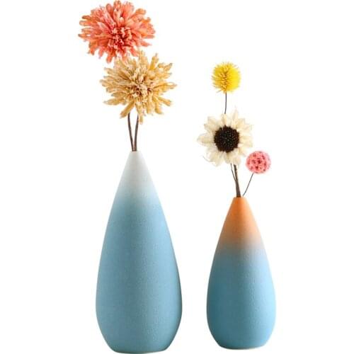 Modern Ceramic vase Hydroponics Dry flowers Crafts Like a breath of fresh air Vases Home Wedding Decoration Bottles