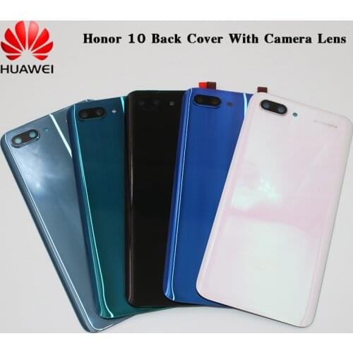 Glass Back Cover For Huawei Honor 10 Rear Door Housing Panel Case Phone Battery Back Cover COL-L29 Replacement With Camera Lens