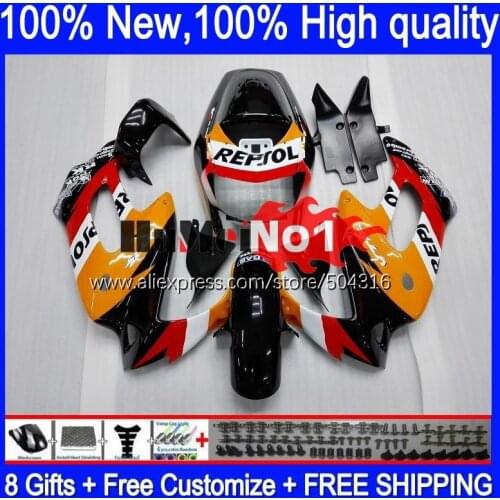 SuperHawk For HONDA VTR1000F 1997 2002 2003 2004 2005 117MC.7 VTR1000 F Repsol orange VTR 1000 F 1000F 97 98 99 00 01 Fairings