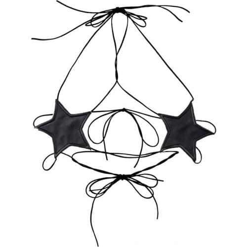 Reflective Sexy Star Halter Crop Top Night Clubwear Summer Bra Bustier Women 2020 Bandage Harajuku Rave Festival Bralette Tops