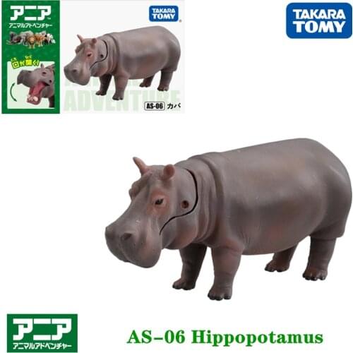 Takara Tomy ANIA Animal Advanture AS-06 Hippopotamus Resin Kids Educational Mini Action Figure Toy Bauble