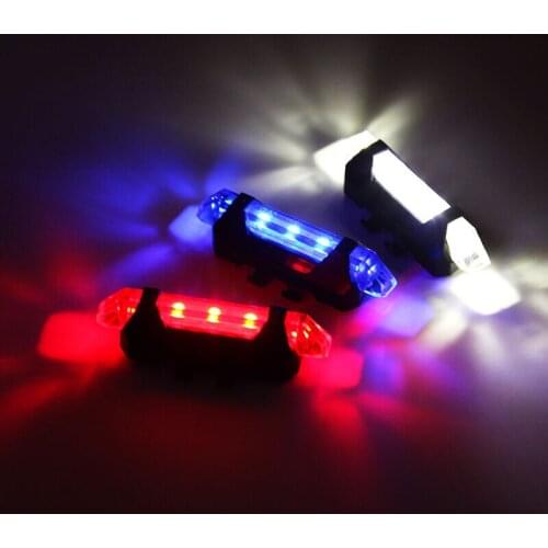 Bicycle Light USB Style Rechargeable Bike Cycling Portable Light Bike Tail Light Mountain Light Portable Safety Warning Light
