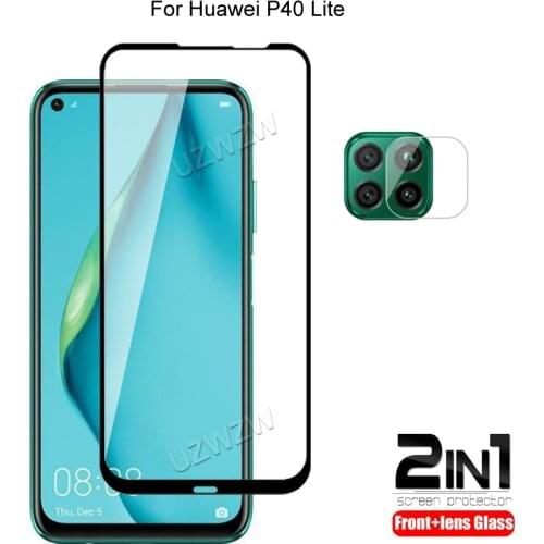 For Huawei P40 Lite Front Screen Protector Protective Tempered Glass & Camera Lens Film