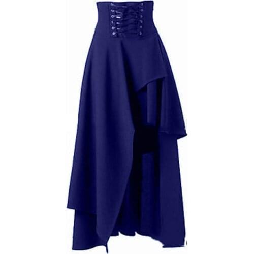 Lolita Style Women Vintage Medieval Skirt Bandage Renaissance Gothic Masquerade Party Wear Costumes Pirate Draped Skirt