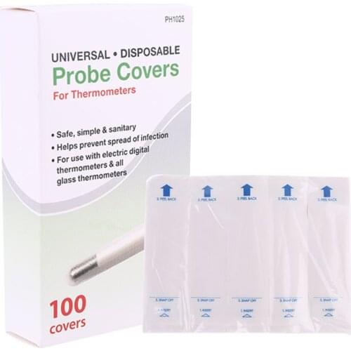100Pcs/Box Universal Disposable Digital Thermometer Probe Cover Sleeve for Oral Armpit Rectal Electric Glass Thermometer