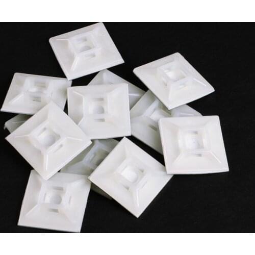 100Pcs Self Adhesive Stick-on Mounts For Cable Ties / Routing Looms Wire & Cable Base Clamps Clip