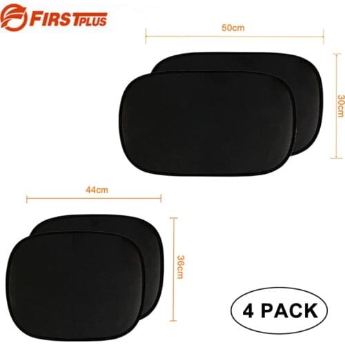 4 x Static Cling Car Side Window Visor Rear Windshield Blind Sunshade Curtains Auto Windows Sun Visors Blinds Car Covers - Black