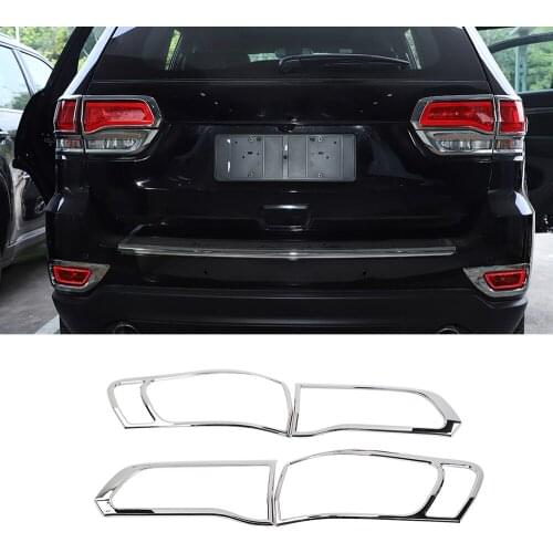 Car Taillight Cover Rear Tail Light Lamp Decoration Trim Cover for Jeep Grand Cherokee 2014-2020 Exterior Accessories ABS Chrome