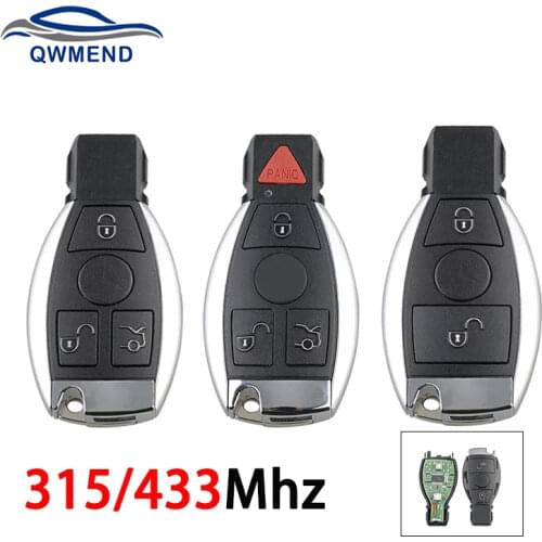 BHKEY Car Remote Key 315/433Mhz For Mercedes Benz Year 2000+ Supports Original NEC and BGA 2/3/4 Buttons Smart Car Key