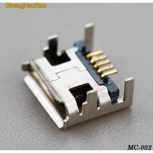 ChengHaoRan 20pcs Micro USB connector 5pin seat Jack Micro usb Four legs 5P Inserting plate seat Mini charging usb connector