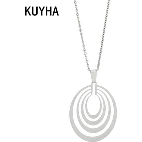 Hollow Style Four-layer Pendant&Neckalce Fashion Simple Geometric Metal Chain Necklaces For Women Party Jewelry Present