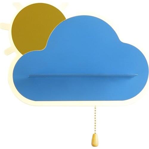 Cartoon Color Cloud Acrylic Wall Lamps Childrens Room Girl Bedroom Bedside Lamp Kindergarten Cute Decoration Sconces Lights