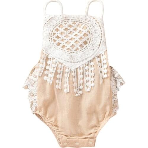 Toddler Newborn Babys Clothes Girl Clothing Lace Floral Cotton Kids Romper Backless Jumpsuit Outfits Childrens Clothing Sets