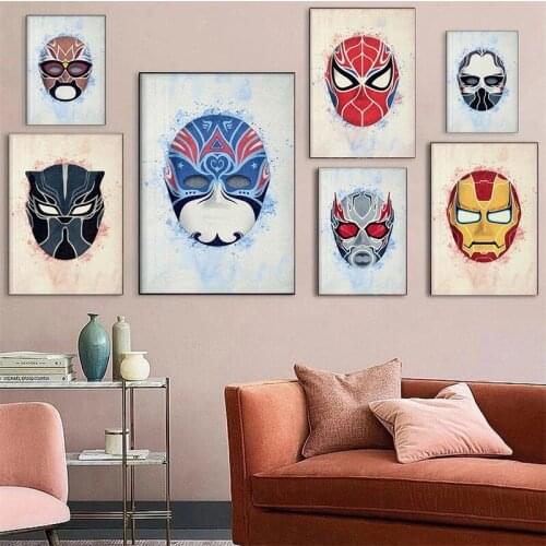 Chinese Theater Style Canvas Paintings Marvel Superhero Creative Posters and Prints Wall Art Picture for Living Room Home Decor