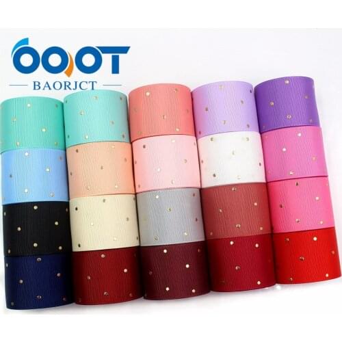 I-19407-862,1-1/2 38MM 10yards hot gold dot Printed grosgrain ribbon garment accessories hair DIY Handmade gift wrapping
