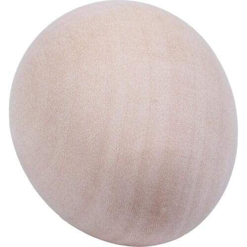 63Mm 12Pc Large Wooden Eggs Shape Diy Unfinished Wood Egg Handmade Bottom Wooden Teething Toys Nurse Gifts Baby Teether