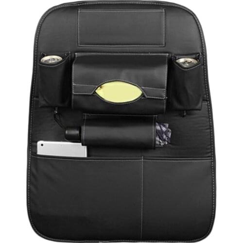Multifunctional Soft PU Leather Car Seat Storage Bag Universal Vehicle Back Seat Organizer Container Holder Bag