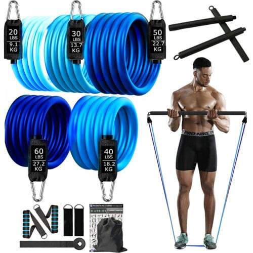 16pcs/set 150LBS Resistance Bands Set Expander Yoga Workout Exercise Fitness Equipment for Home Gym Latex Elastic Booty Bands
