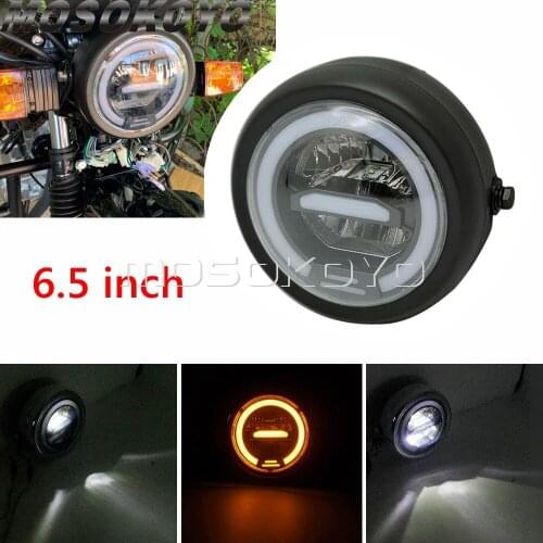 6.5 inch Universal Retro Motorbike LED Head Lamp Headlamp Distance Light Refit Motorcycle Headlight For Chopper XS650 Cafe Racer