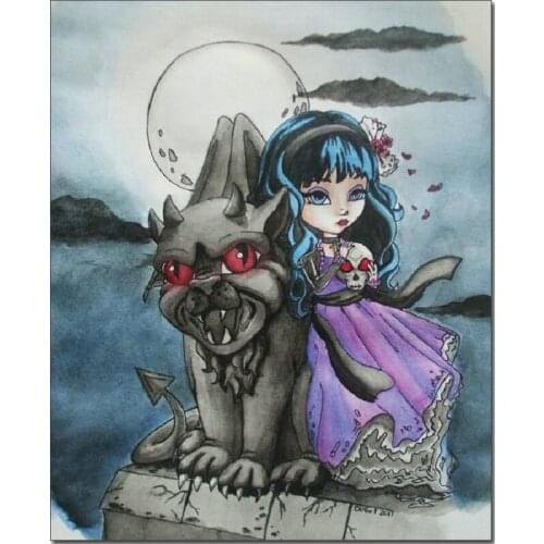 Full square round diamond painting Cartoon girl 5D DIY diamond embroidery cross stitch mosaic picture of rhinestones home decor