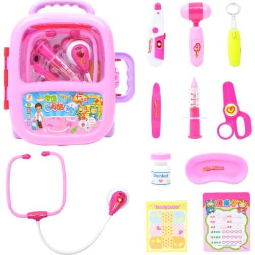 Nurse Doctor Pretend Play Toy Case Kit w/ Light and Sound for Kids